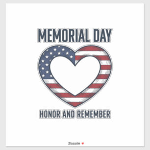 Memorial Day Heart Honour and Remember Shirt Desig