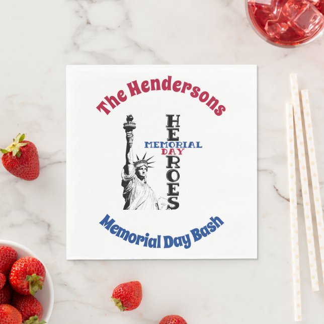 Memorial Day heroes personalized Napkins (Insitu)