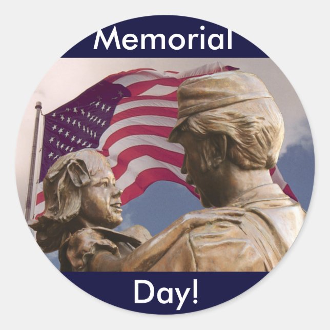Memorial Day Homecoming Classic Round Sticker (Front)