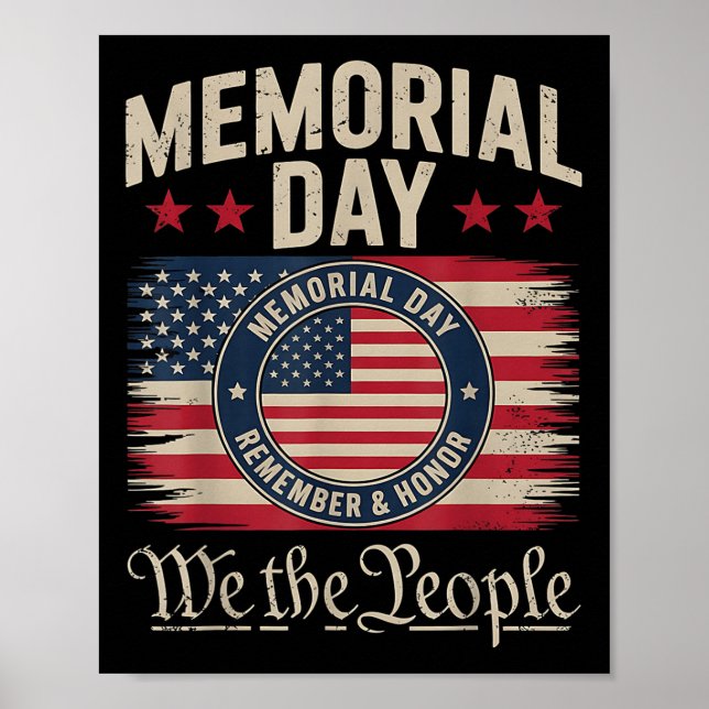 Memorial Day Honour And Remember Veterans Day 2025 Poster (Front)
