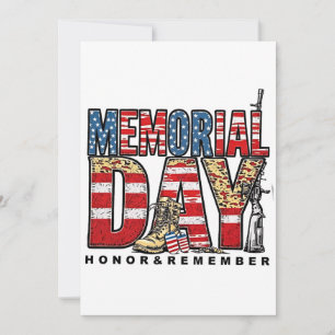 Memorial Day Honour & Remember US Flag Invitation