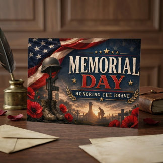 Memorial Day Honouring the Brave Kneeling Soldier Postcard
