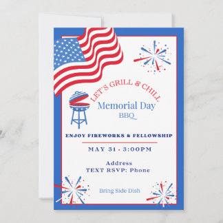 Memorial Day Invitation Grill & Chill