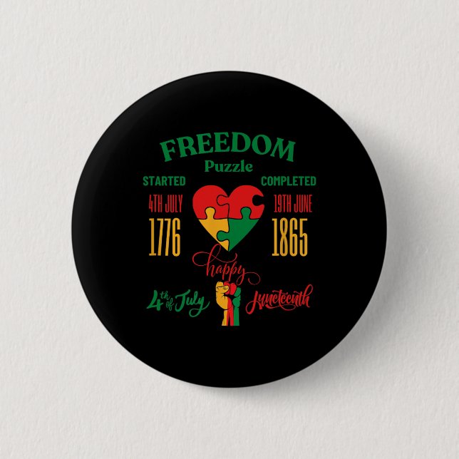 Memorial Day Juneteenth And 4th Of July  2 Inch Round Button (Front)