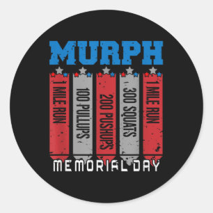 Memorial Day Murph Wod Workout Cross Fitness Fun  Classic Round Sticker