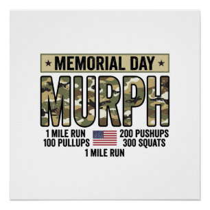 Memorial Day Murph Workout Vintage Vector Shirt_1 Poster