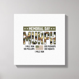 Memorial Day Murph Workout Vintage Vector Shirt (2 Canvas Print