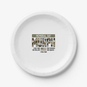 Memorial Day Murph Workout Vintage Vector Shirt (2 Paper Plate