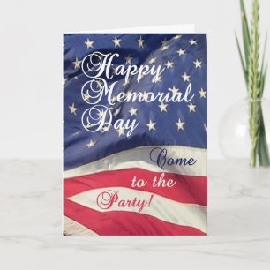 Memorial Day Party Invitation-U.S. Flag Invitation