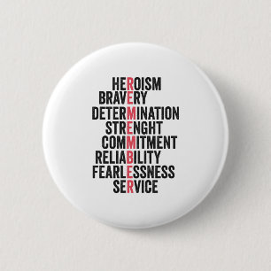 Memorial Day Patriotic American Veteran Gift  2 Inch Round Button