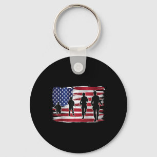 Memorial Day Patriotic Thank You Veterans Lives Keychain