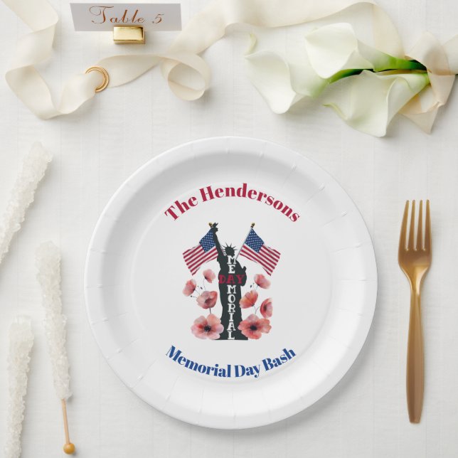 Memorial Day personalized Paper Plates (Wedding)
