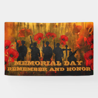 Memorial Day Poppy And Soldier  Banner