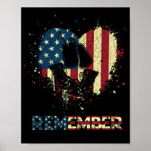 Memorial Day Proud American Flag Remember Poster