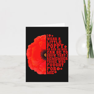 Memorial day red little poppy remember who fought card