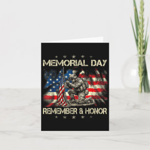Memorial Day Remember And Honour Flag Military Card