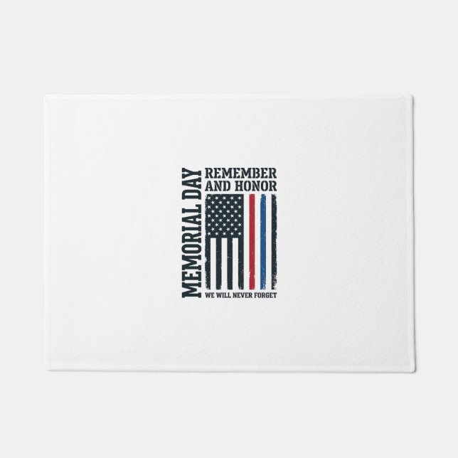 Memorial Day Remember And Honour Tribute Vector De Doormat (Front)