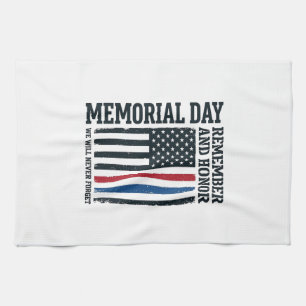Memorial Day Remember And Honour Tribute Vector De Kitchen Towel