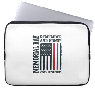 Memorial Day Remember And Honour Tribute Vector De Laptop Sleeve