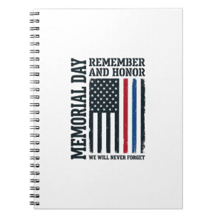 Memorial Day Remember And Honour Tribute Vector De Notebook