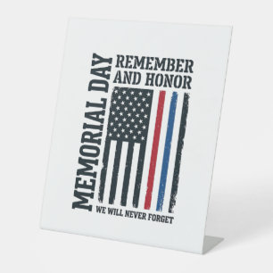 Memorial Day Remember And Honour Tribute Vector De Pedestal Sign