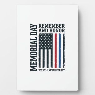 Memorial Day Remember And Honour Tribute Vector De Plaque
