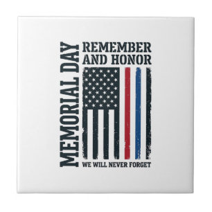 Memorial Day Remember And Honour Tribute Vector De Tile