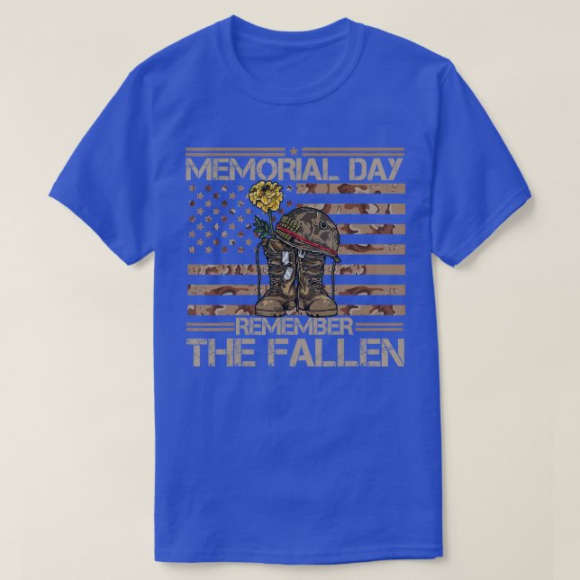 Memorial Day Remember he Fallen Veteran Military C T-Shirt (Design Front)