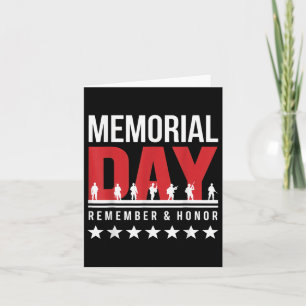 Memorial Day Remember Honour Fallen Soldiers Tribu Card