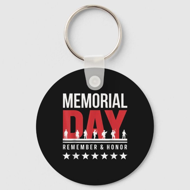 Memorial Day Remember Honour Fallen Soldiers Tribu Keychain (Front)