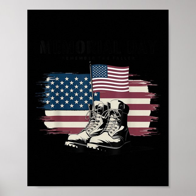 Memorial Day Remember The Fallen Patriotic Soldier Poster (Front)