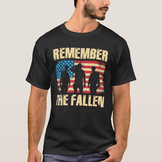 Memorial Day Remember The Fallen Veteran Military  T-Shirt (Front)