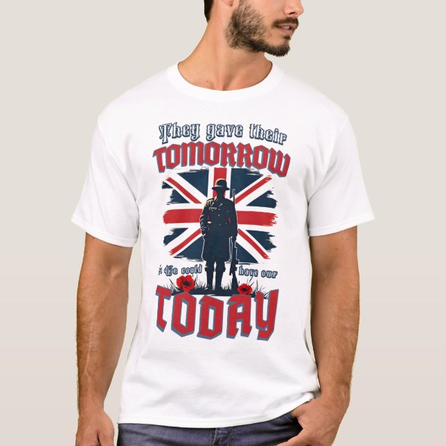 Memorial Day Remember Veterans UK Soldier Army T-Shirt (Front)