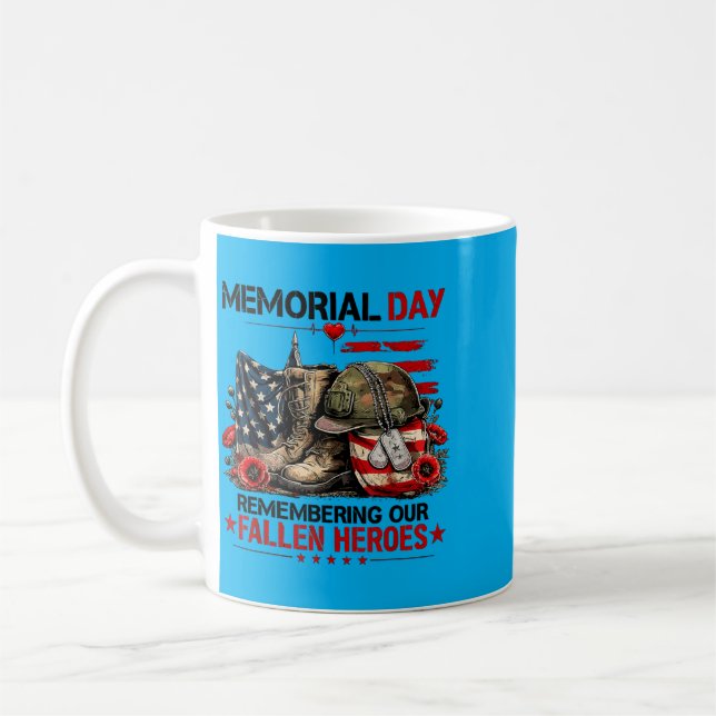 Memorial Day Remembering Fallen Heroes Patriotic Coffee Mug (Left)