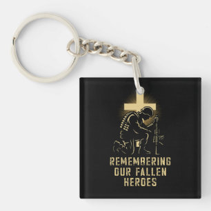 Memorial Day Remembering Our Fallen Heroes US Fait Keychain