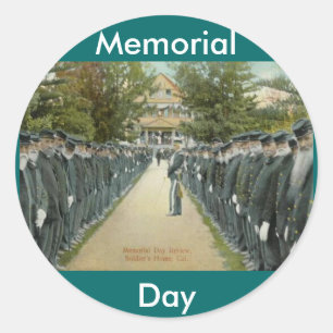 Memorial Day Review Classic Round Sticker