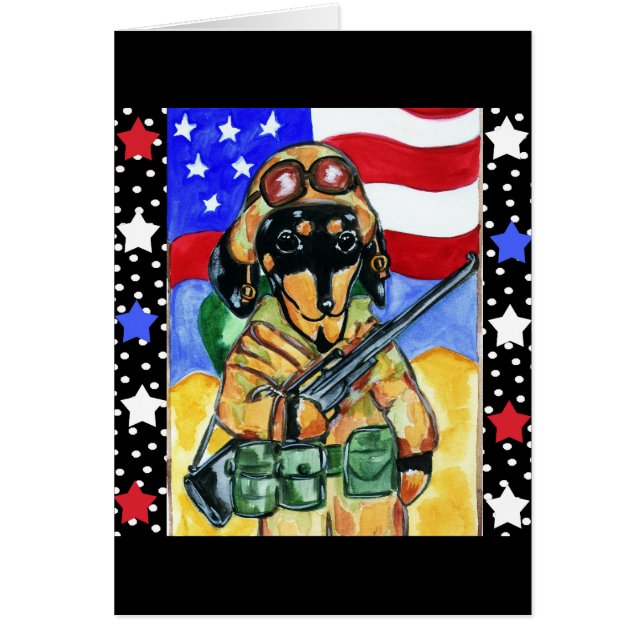 Memorial Day Soldier Dachshund (Front)