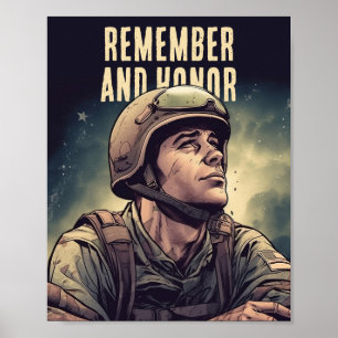 Memorial Day Soldier Remember and Honour Poster