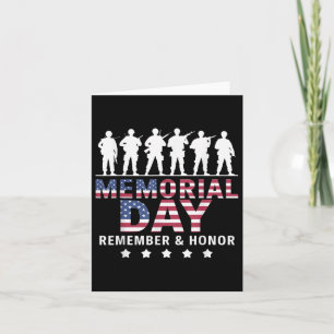 Memorial Day Soldiers Usa Flag Remember Honour Fre Card