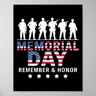 Memorial Day Soldiers Usa Flag Remember Honour Fre Poster