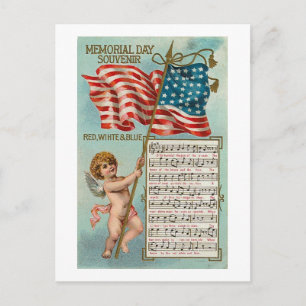 Memorial Day Souvenir Red, White, Blue Postcard