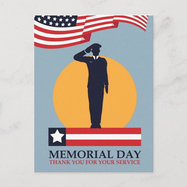 Memorial Day,  Thank You for your Service Postcard (Front)