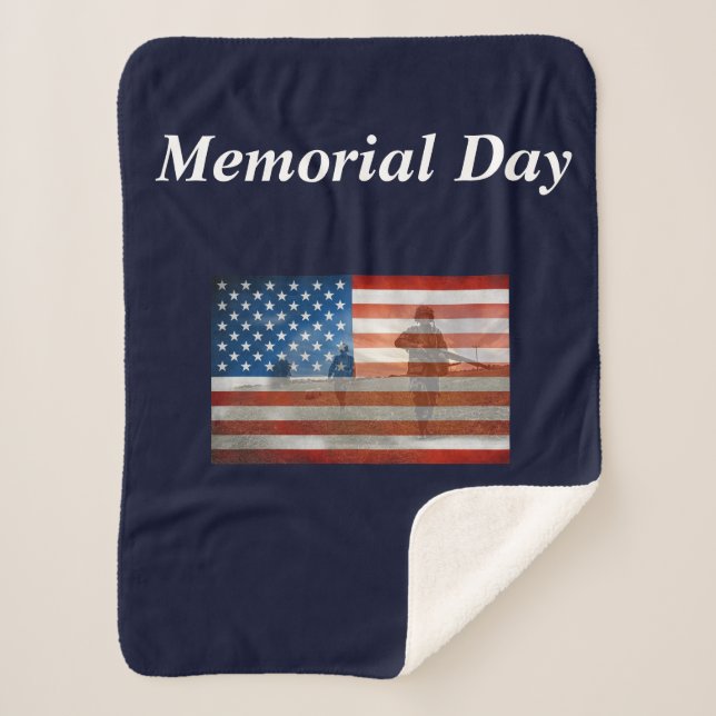 Memorial Day, Thank You for your Service Sherpa Blanket (Front)