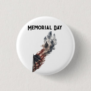 Memorial Day Tribute American Flag Design 1 Inch Round Button