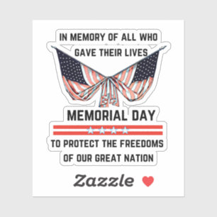 Memorial Day Tribute Sticker