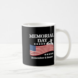 Memorial Day USA Flag Remember Honour Patriot Men Coffee Mug