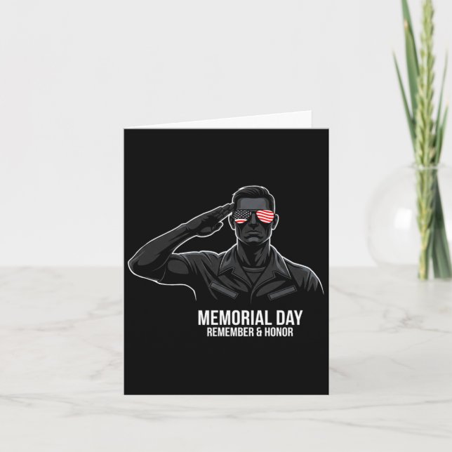 Memorial Day USA Flag Remember Honour Premium Card (Front)