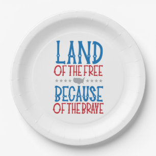 Memorial Day Veteran's Day Patriotic  Paper Plate