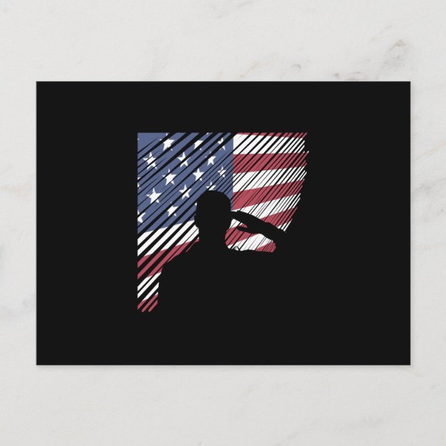 Memorial Day Veterans Day US Flag Soldier Postcard (Front)