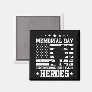 Memorial Day Vintage Design Veterans Day USA Flag Magnet